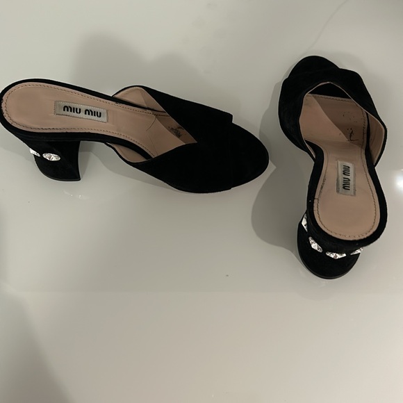 Lightly worn Miu Miu black shoes with crystals - Picture 3 of 3